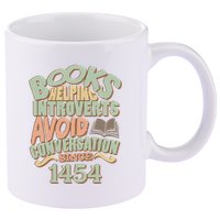 Books Helping Introverts Avoid Conversation 1454 11oz C Handle Ceramic Mug