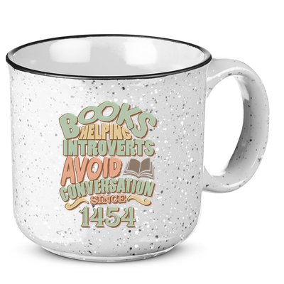 Books Helping Introverts Avoid Conversation 1454 15oz Campfire Ceramic Mug