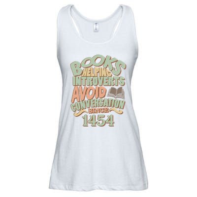 Books Helping Introverts Avoid Conversation 1454 Ladies Essential Flowy Tank