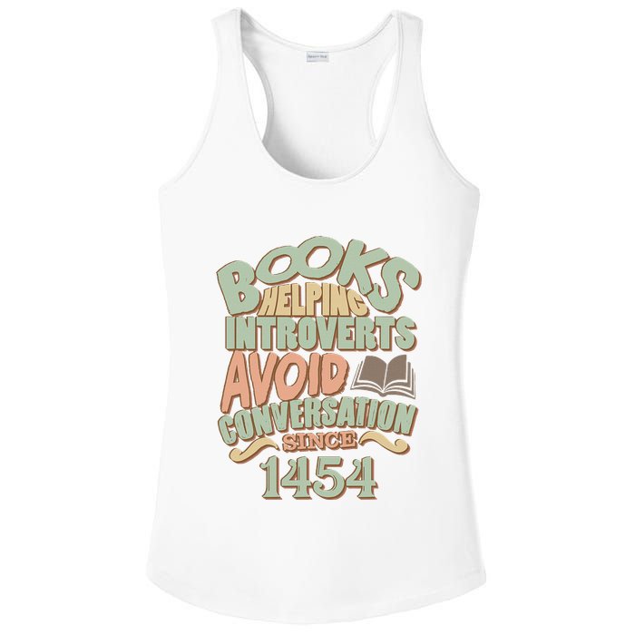 Books Helping Introverts Avoid Conversation 1454 Ladies PosiCharge Competitor Racerback Tank