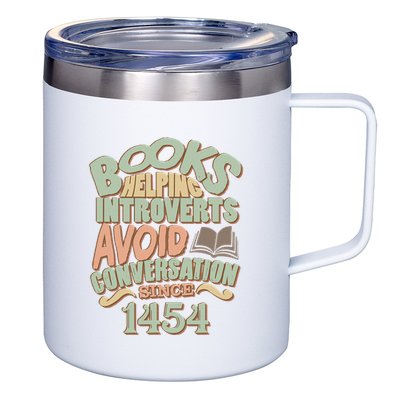 Books Helping Introverts Avoid Conversation 1454 12oz Stainless Steel Coffee Mug
