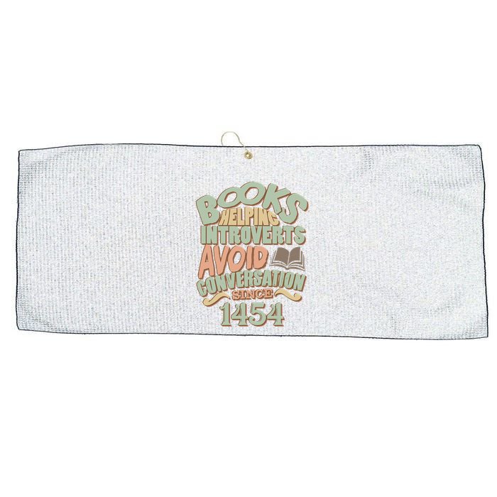 Books Helping Introverts Avoid Conversation 1454 Large Microfiber Waffle Golf Towel