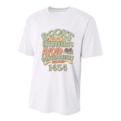 Books Helping Introverts Avoid Conversation 1454 Youth Performance Sprint T-Shirt