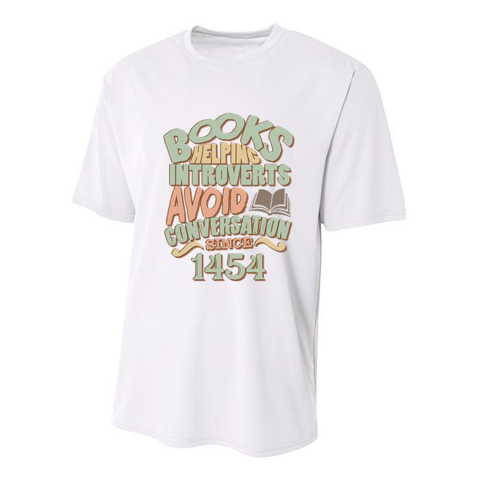 Books Helping Introverts Avoid Conversation 1454 Youth Performance Sprint T-Shirt