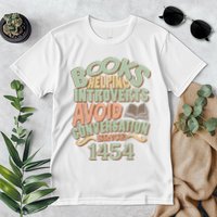Books Helping Introverts Avoid Conversation 1454 Premium T-Shirt