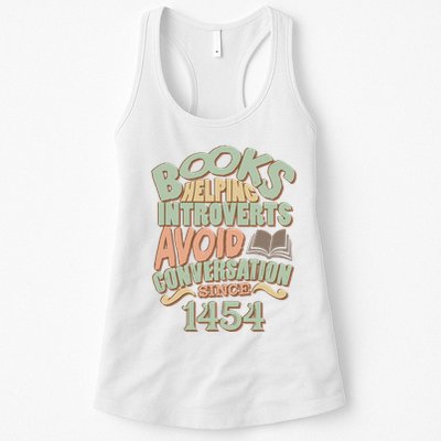 Books Helping Introverts Avoid Conversation 1454 Womens Tank Top