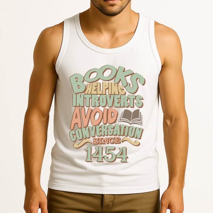 Books Helping Introverts Avoid Conversation 1454 Tank Top