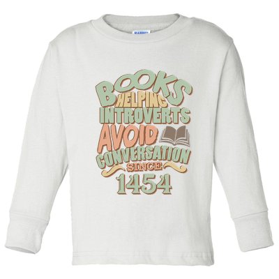 Books Helping Introverts Avoid Conversation 1454 Toddler Long Sleeve Shirt