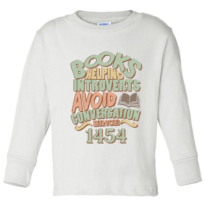 Books Helping Introverts Avoid Conversation 1454 Toddler Long Sleeve Shirt