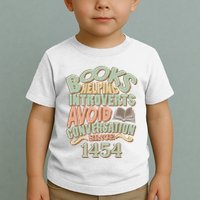 Books Helping Introverts Avoid Conversation 1454 Toddler T-Shirt
