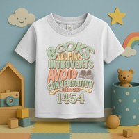 Books Helping Introverts Avoid Conversation 1454 Toddler T-Shirt