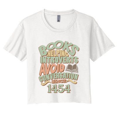 Books Helping Introverts Avoid Conversation 1454 Crop Top