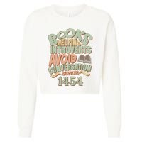 Books Helping Introverts Avoid Conversation 1454 Cropped Pullover Crew