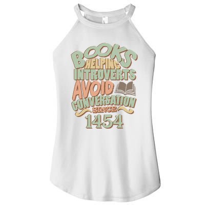 Books Helping Introverts Avoid Conversation 1454 Women's Perfect Tri Rocker Tank