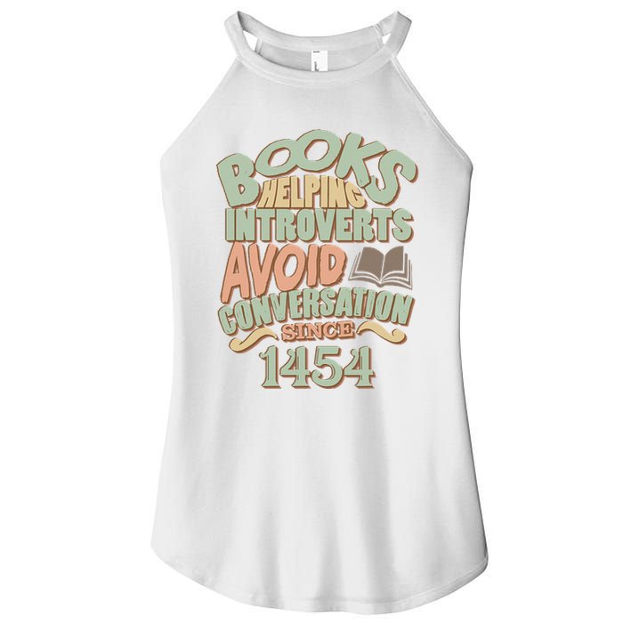 Books Helping Introverts Avoid Conversation 1454 Women's Perfect Tri Rocker Tank
