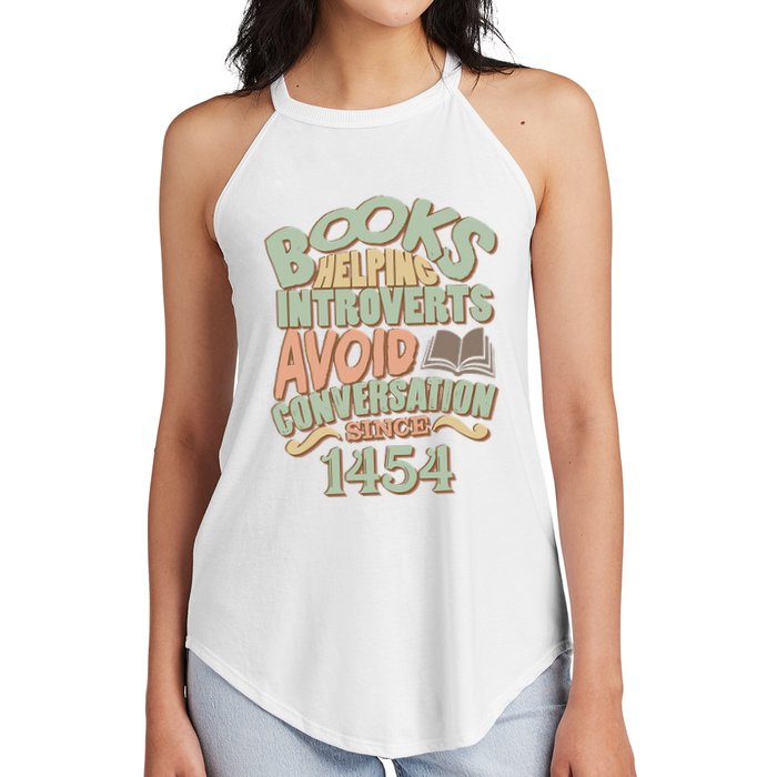 Books Helping Introverts Avoid Conversation 1454 Women's Perfect Tri Rocker Tank
