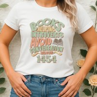 Books Helping Introverts Avoid Conversation 1454 Womens T-Shirt
