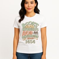Books Helping Introverts Avoid Conversation 1454 Womens T-Shirt