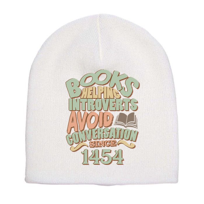 Books Helping Introverts Avoid Conversation 1454 Short Acrylic Beanie