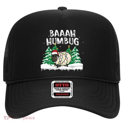 Bah Humbug I Hate Christmas Xmas Hater Anti Christmas Gift High Crown Mesh Back Trucker Hat