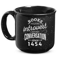 Books Helping Introvert Avoid Conversation Since 1454 Gift 15oz Campfire Ceramic Mug