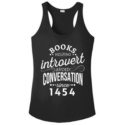 Books Helping Introvert Avoid Conversation Since 1454 Gift Ladies PosiCharge Competitor Racerback Tank