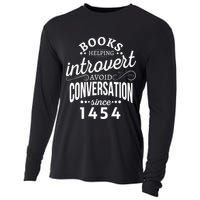 Books Helping Introvert Avoid Conversation Since 1454 Gift Cooling Performance Long Sleeve Crew