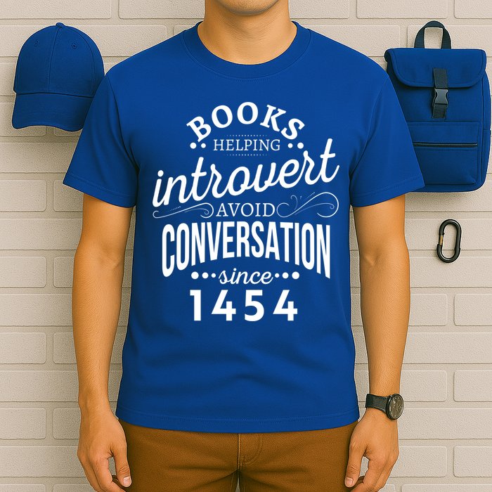 Books Helping Introvert Avoid Conversation Since 1454 Gift T-Shirt