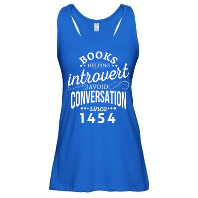 Books Helping Introvert Avoid Conversation Since 1454 Gift Ladies Essential Flowy Tank