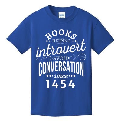 Books Helping Introvert Avoid Conversation Since 1454 Gift Kids T-Shirt