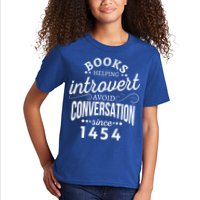 Books Helping Introvert Avoid Conversation Since 1454 Gift Kids T-Shirt