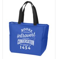 Books Helping Introvert Avoid Conversation Since 1454 Gift Zip Tote Bag