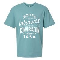 Books Helping Introvert Avoid Conversation Since 1454 Gift Sueded Cloud Jersey T-Shirt