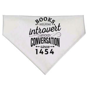 Books Helping Introvert Avoid Conversation Since 1454 Gift USA-Made Doggie Bandana