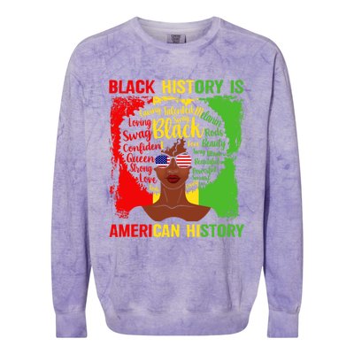 Black History Is American History Africa Afro Melanin Queen Gift Colorblast Crewneck Sweatshirt