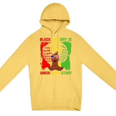 Black History Is American History Africa Afro Melanin Queen Gift Premium Pullover Hoodie