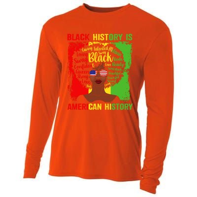 Black History Is American History Africa Afro Melanin Queen Gift Cooling Performance Long Sleeve Crew