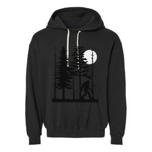 Bigfoot Hiding In Forest For Sasquatch Believers Garment-Dyed Fleece Hoodie