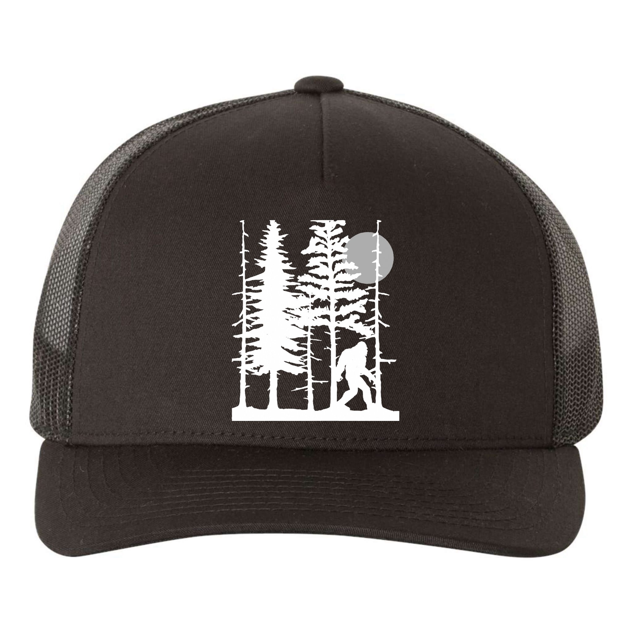 Bigfoot Hiding In Forest For Sasquatch Believers Yupoong Adult 5-Panel Trucker Hat