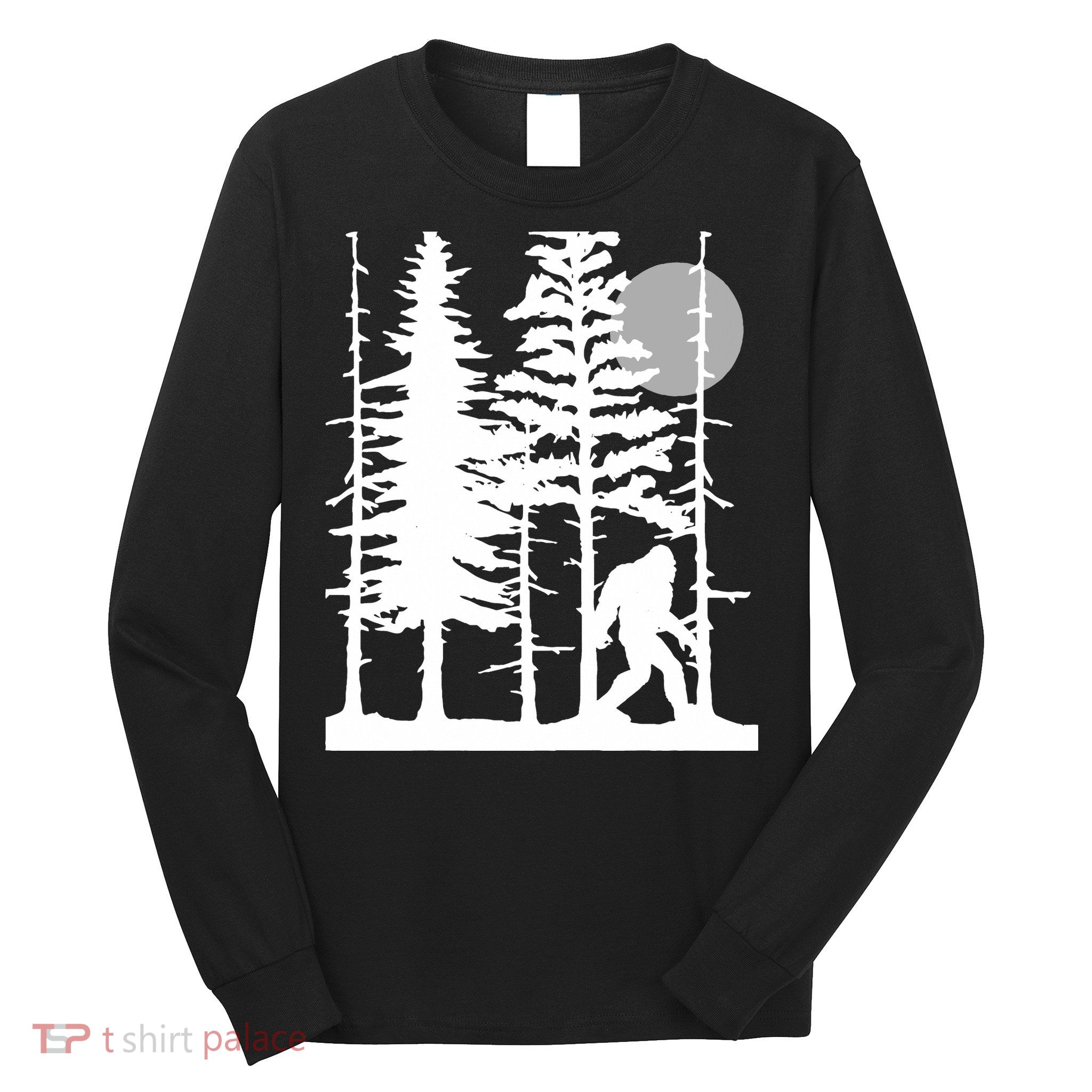 Bigfoot Hiding In Forest For Sasquatch Believers Long Sleeve Shirt