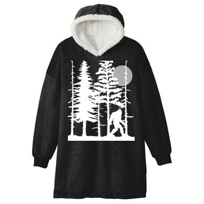 Bigfoot Hiding In Forest For Sasquatch Believers Hooded Wearable Blanket