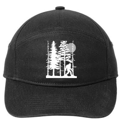 Bigfoot Hiding In Forest For Sasquatch Believers 7-Panel Snapback Hat