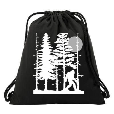 Bigfoot Hiding In Forest For Sasquatch Believers Drawstring Bag