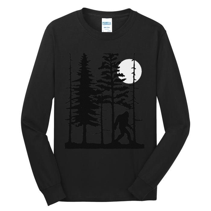 Bigfoot Hiding In Forest For Sasquatch Believers Tall Long Sleeve T-Shirt