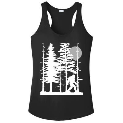 Bigfoot Hiding In Forest For Sasquatch Believers Ladies PosiCharge Competitor Racerback Tank