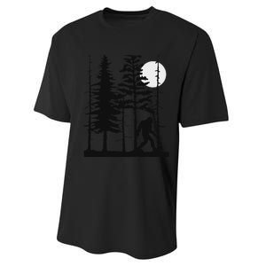 Bigfoot Hiding In Forest For Sasquatch Believers Performance Sprint T-Shirt