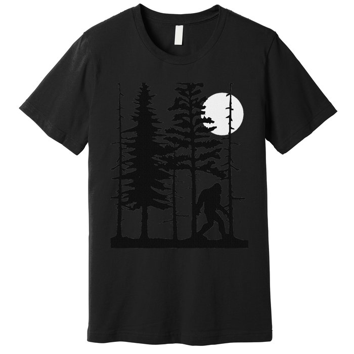 Bigfoot Hiding In Forest For Sasquatch Believers Premium T-Shirt