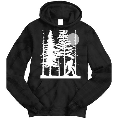 Bigfoot Hiding In Forest For Sasquatch Believers Tie Dye Hoodie