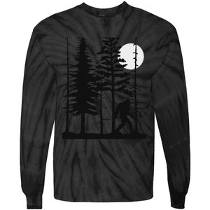 Bigfoot Hiding In Forest For Sasquatch Believers Tie-Dye Long Sleeve Shirt