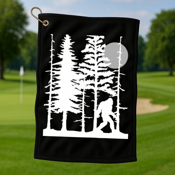 Bigfoot Hiding In Forest For Sasquatch Believers Golf Towel